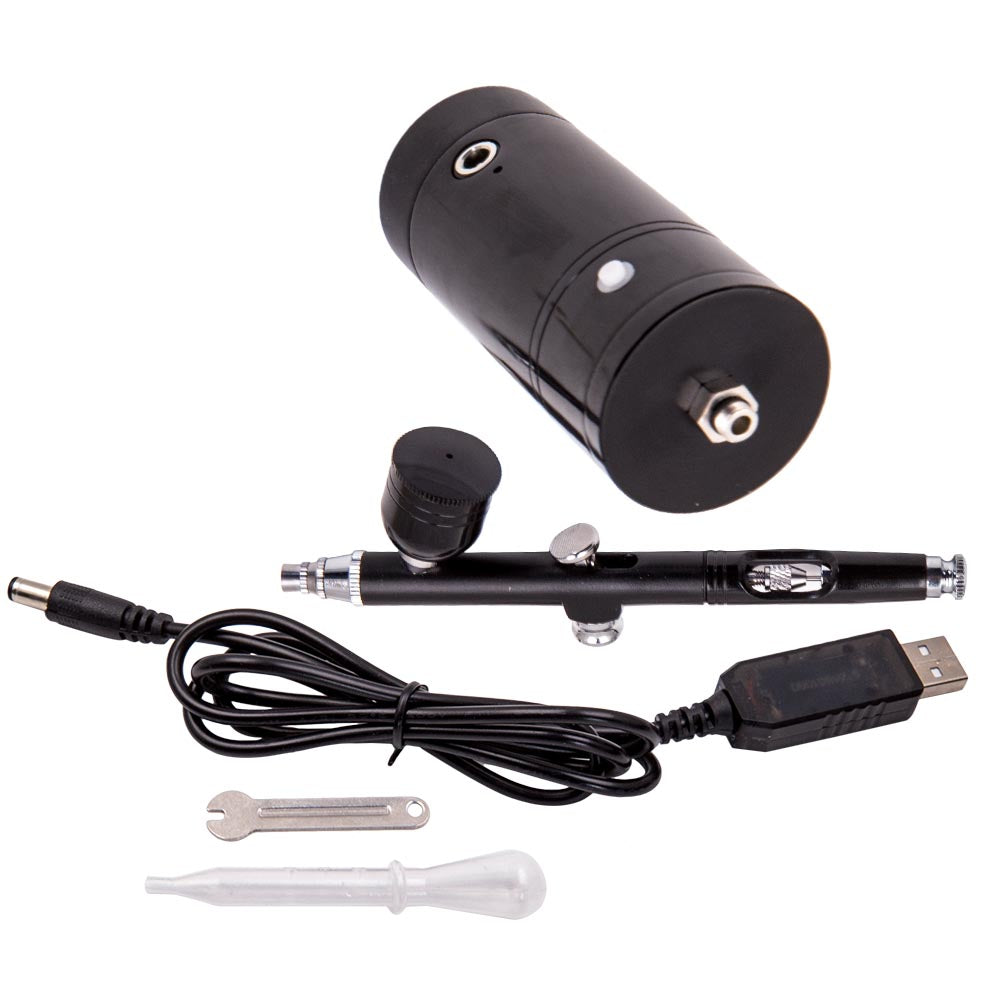 0.3mm ProtableAir Compressor Spray Gun Airbrush Kit 7CC Craft Painting Art Set
