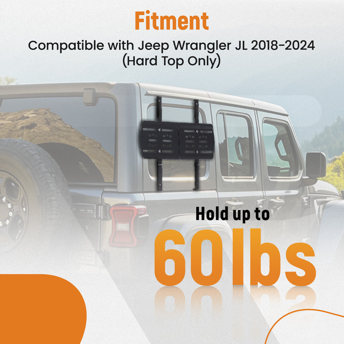 Gas Can Mount System compatible For Jeep Wrangler JL Hard Top 2018-2024 Side Window Storage