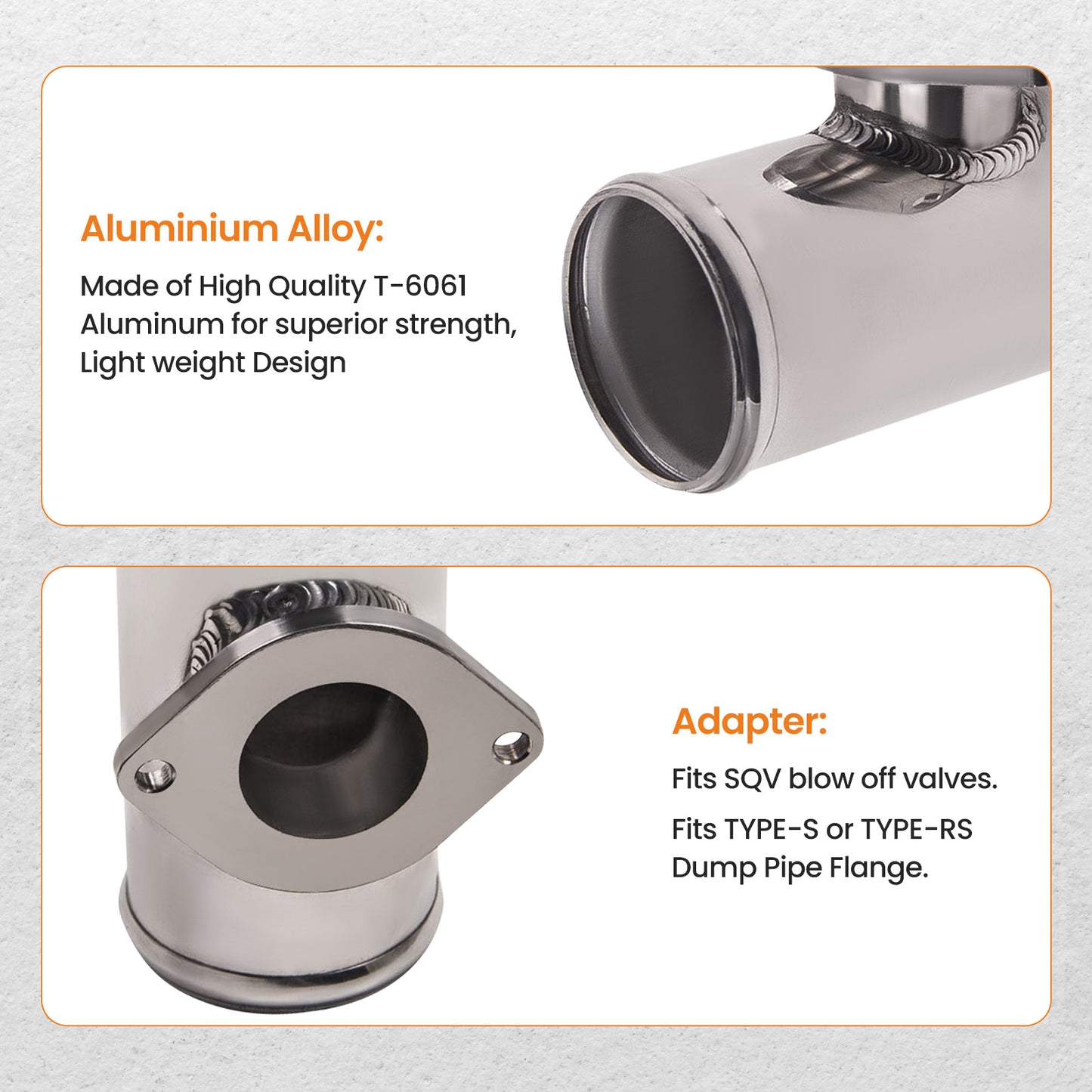 2.50 Type-S Type-RS BOV Flange Dump Tube Pipe Flange Aluminum Piping