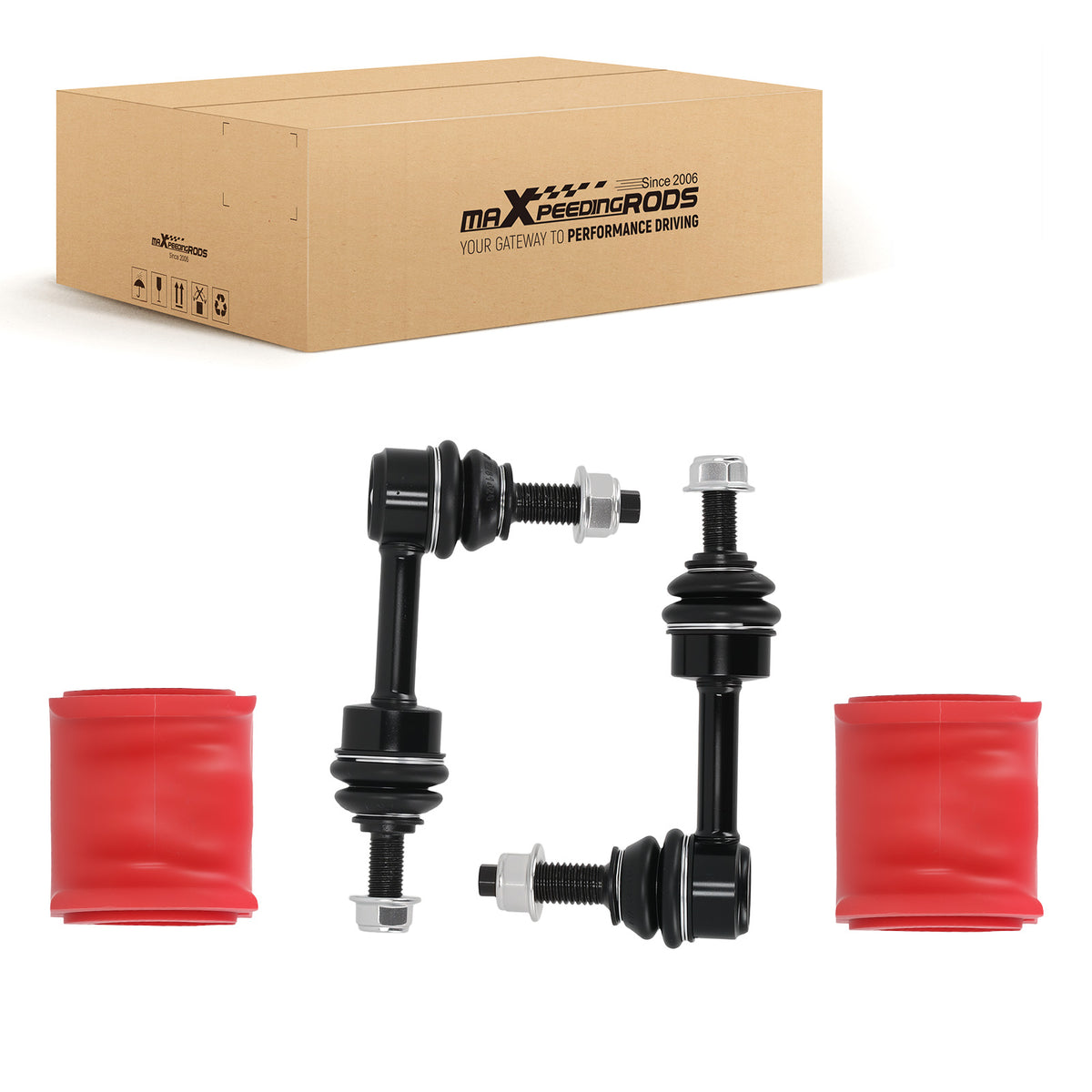 4x Front Sway Bar End Links +Bushings For 2004-2005 compatible For Ford F-150 F150 2WD Only