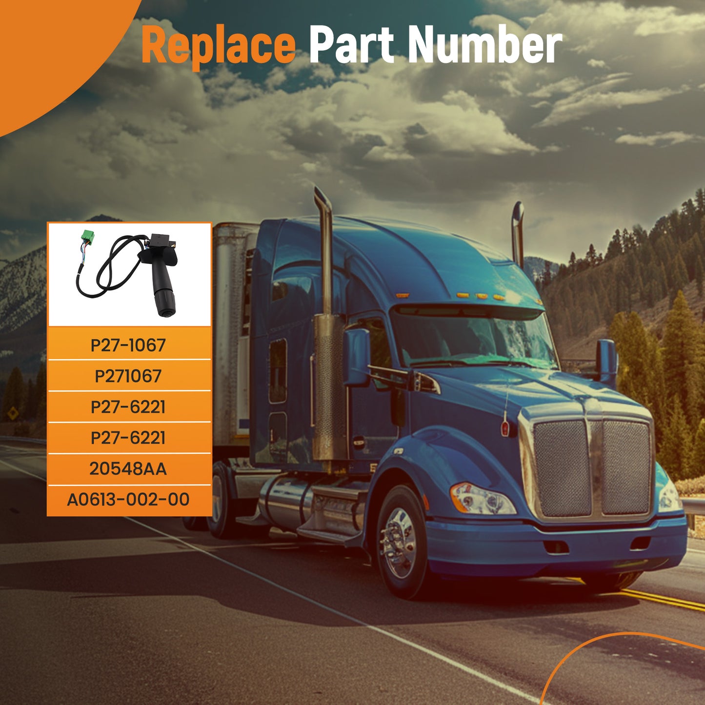 Turn Signal Dimmer Blinker Switch P27-6221 compatible For Peterbilt 579 587 compatible For Kenworth T370