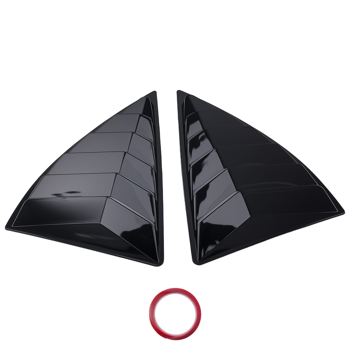 Car Side Window Louvers compatible for Chevy Camaro 2010-2015 Quarter ABS Gloss Black