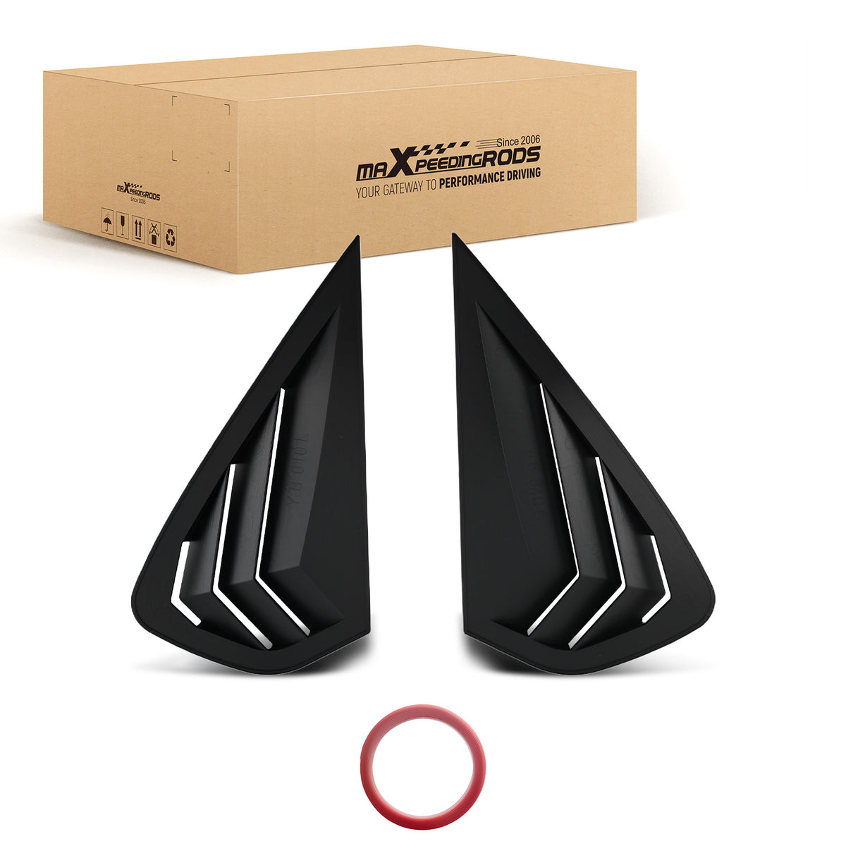 ABS Gloss Black Side Window Louvers compatible for Kia K3 Forte 2019-2022 Painted