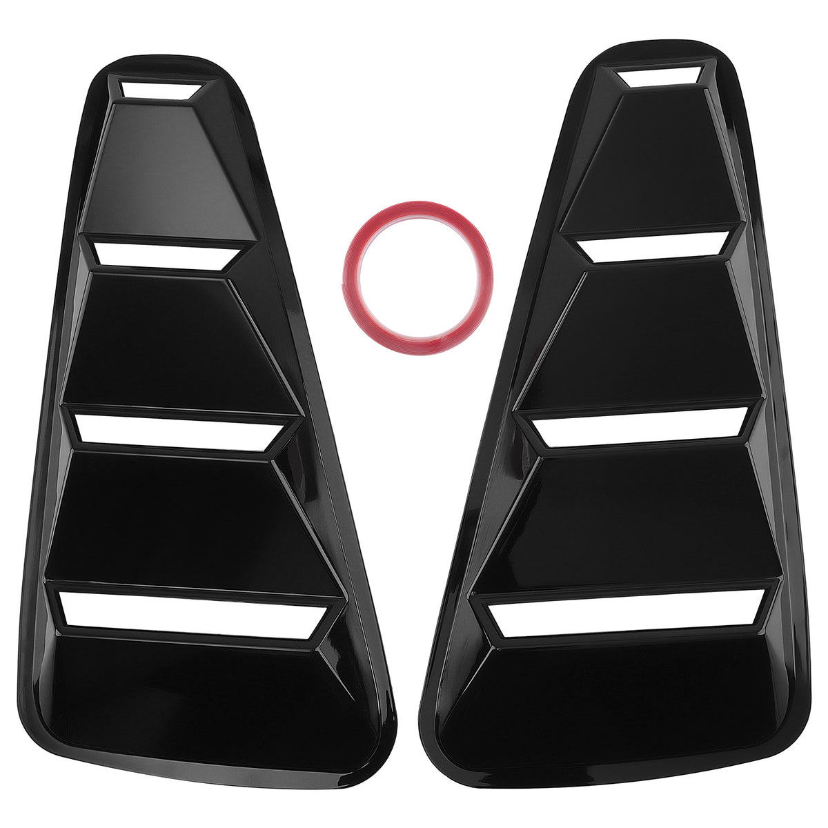 Car Quarter Louvers compatible for Ford Mustang Coupe 05-14 Side Window ABS Black