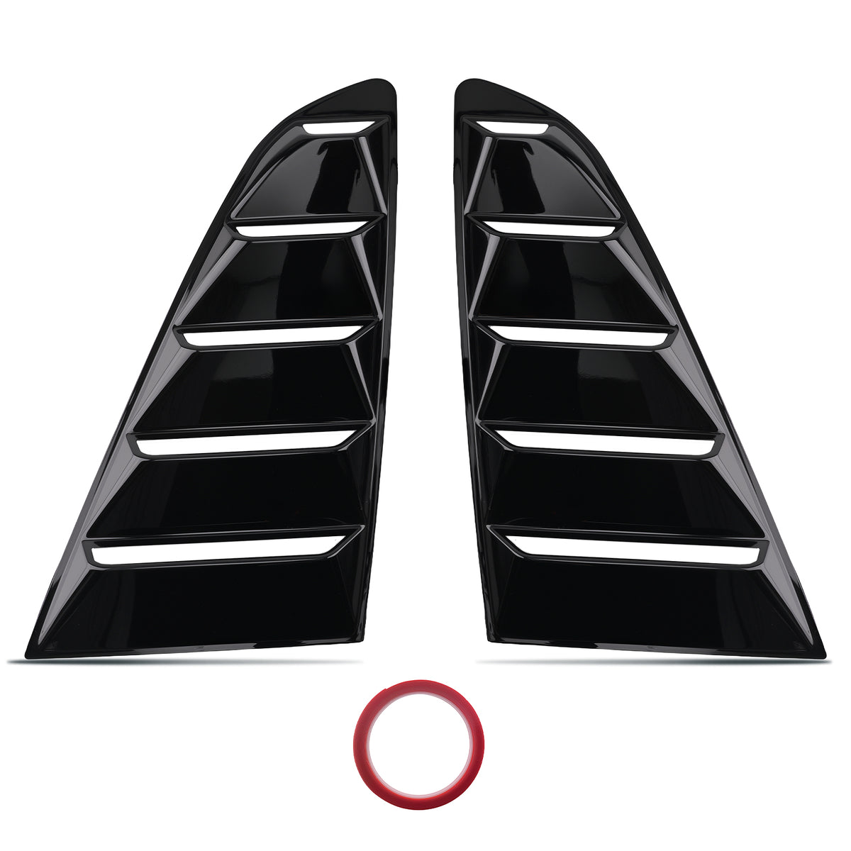ABS Black Side Window Louvers compatible for Ford Mustang 2-DR Coupe 2015-2020
