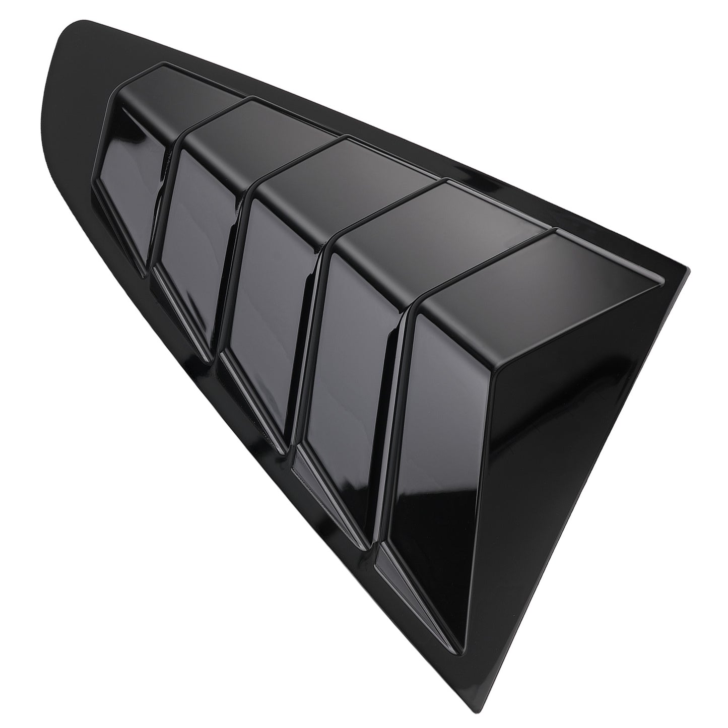 ABS Black Side Window Louvers compatible for Ford Mustang Coupe 2-DR 2015-2022 Gloss