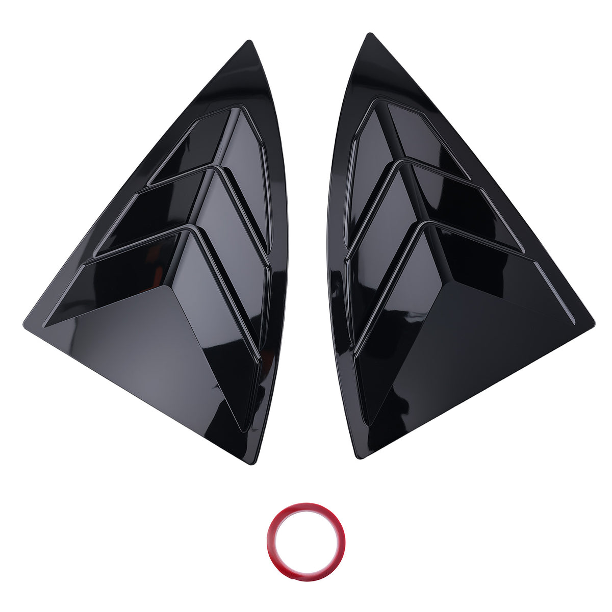 Car Louvers Quarter Window compatible For Tesla Model Y 2020-2024 Gloss Black Privacy