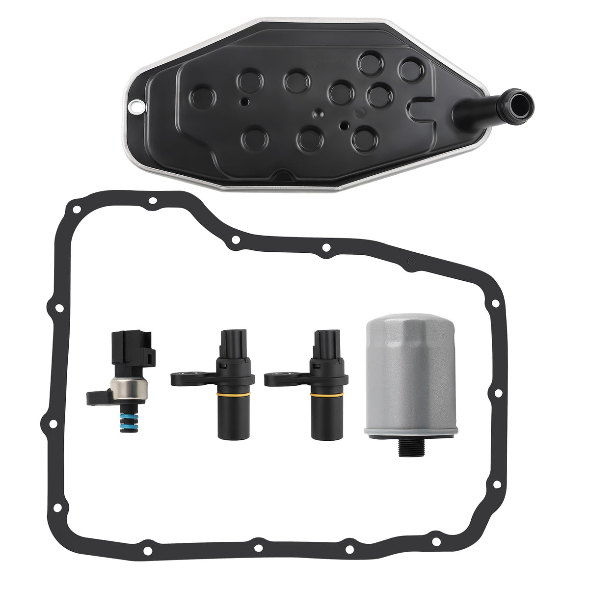 Transmission Sensors W/ 4WD Filter Pan Gasket compatible For Dodge Jeep 45RFE 545RFE 65RFE