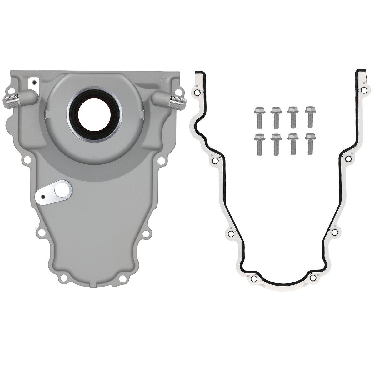 Aluminum Timing Cover For Gen 4 compatible For GM LS -10AN Turbo Return w/ Mounting Kit