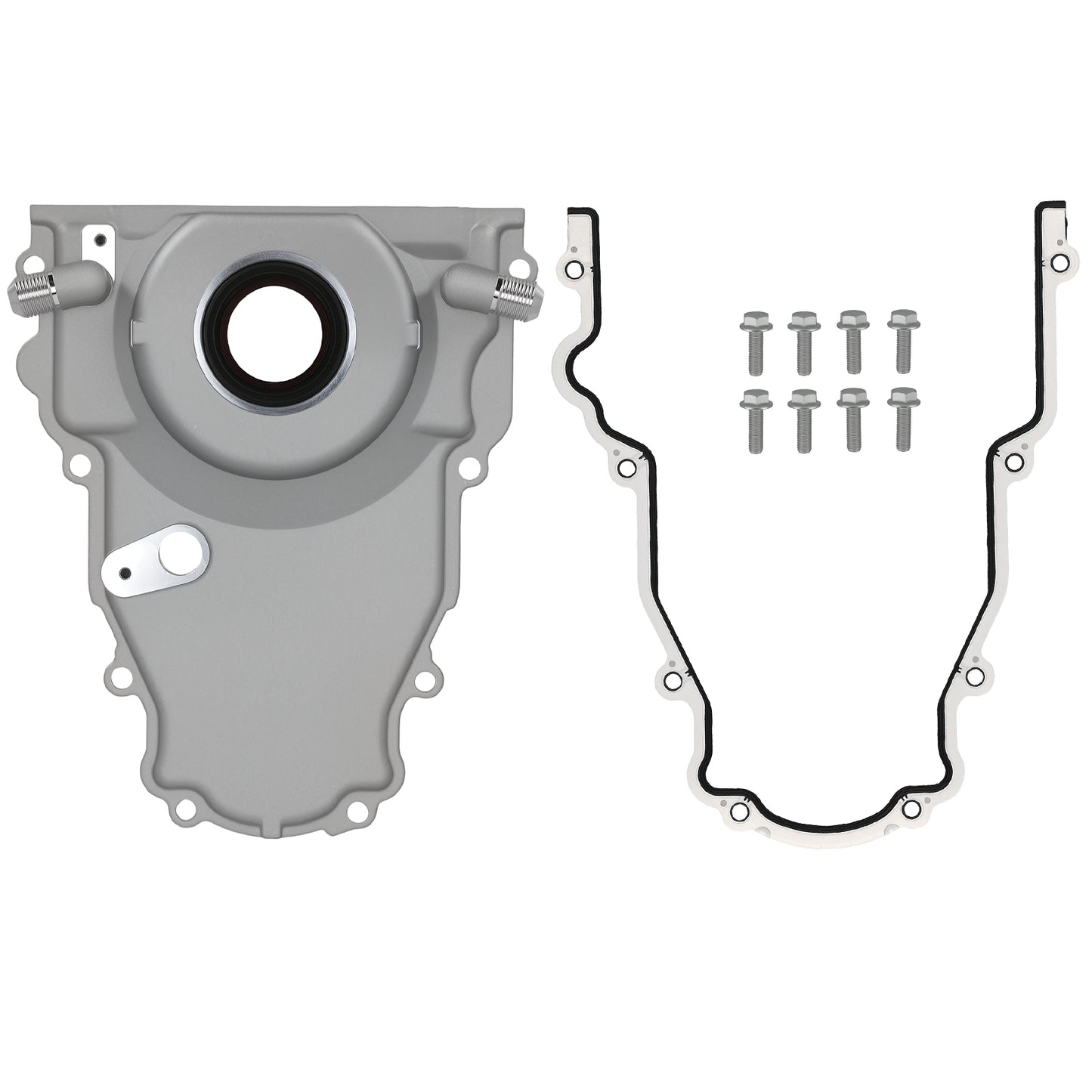 Aluminum Timing Cover For Gen 4 compatible For GM LS -10AN Turbo Return w/ Mounting Kit