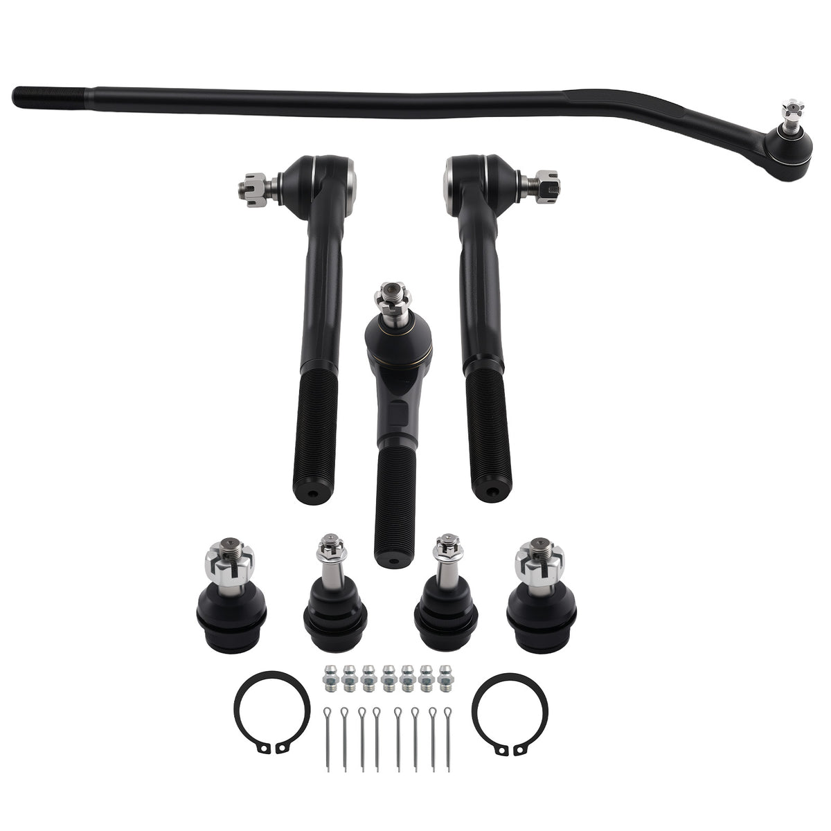 Front Inner Outer Tie Rod Ball Joint Suspension Kit compatible For Jeep Wrangler JK 2018