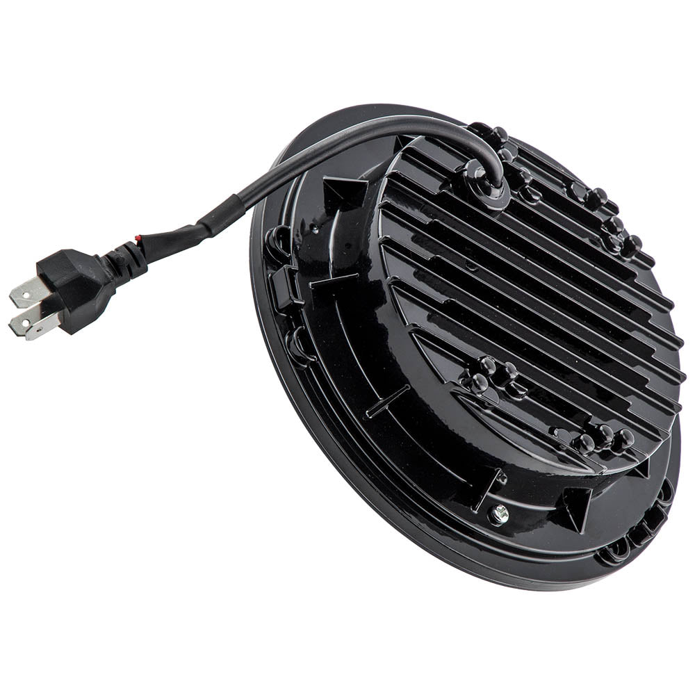 Black 7 Inch Round LED Headlight Hi/Lo Beam compatible For Jeep Wrangler JK TJ 1997-2018