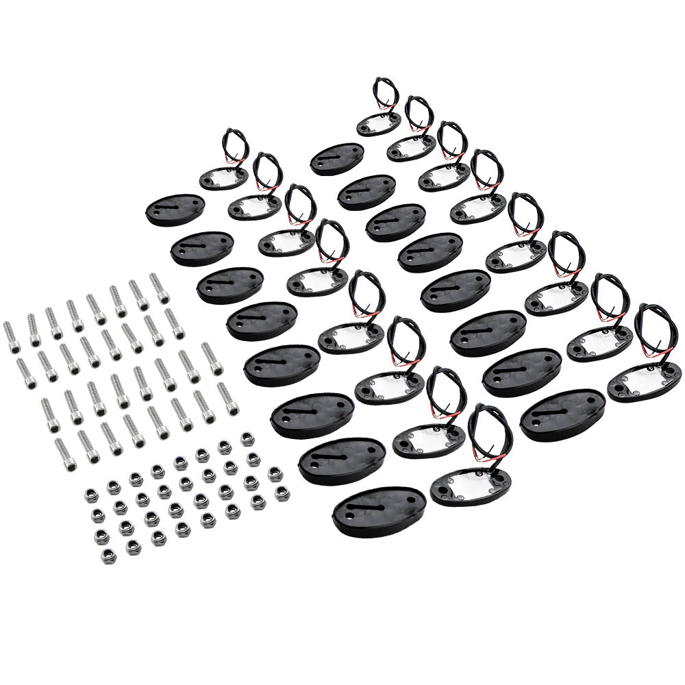 16x compatible For White 16Pods 9W LED Rock Lights compatible For Jeep Offroad Boat Truck UTV ATV 12V-24V