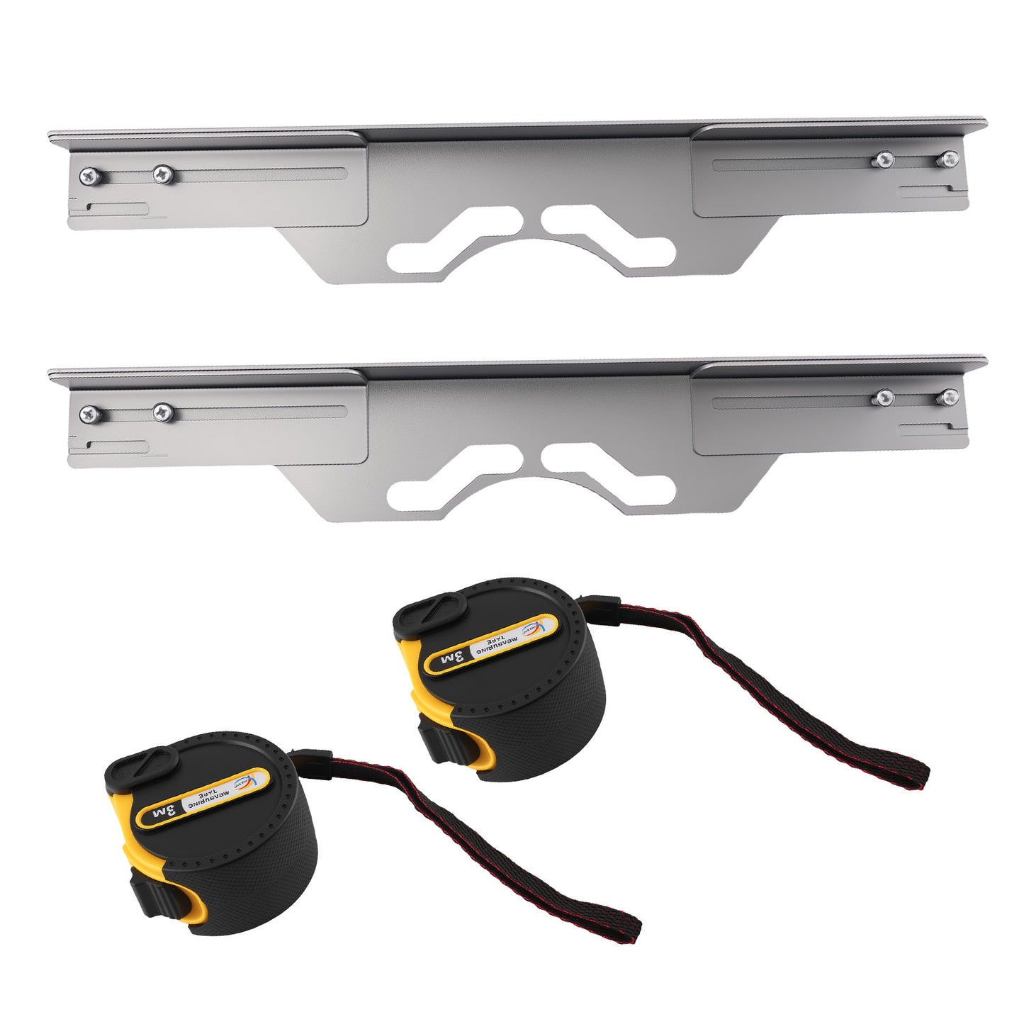 2PC Alignment Plates Carbon Steel Wheel Toe Calibration Tool w/2 Tape Measure