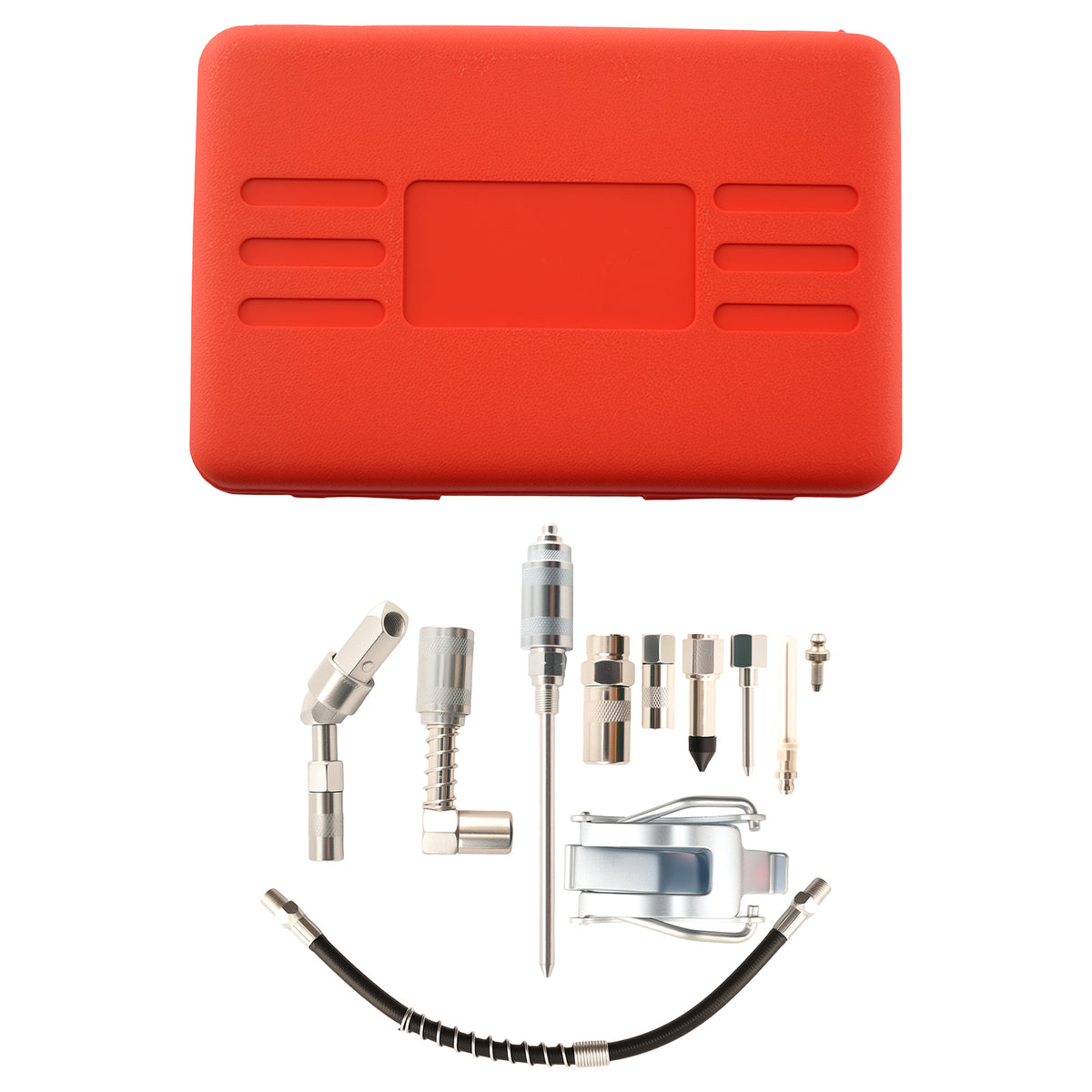 11PC Automotive Grease Gun Kit 3000PSI with Multiple Fittings and compatible for Case