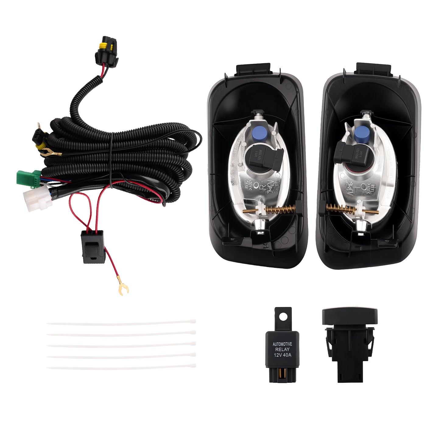 Fog Light Driving Lamps Bumper Kit compatible For Acura TSX 2004-2005 08V31S5D1M101 w/Bulbs