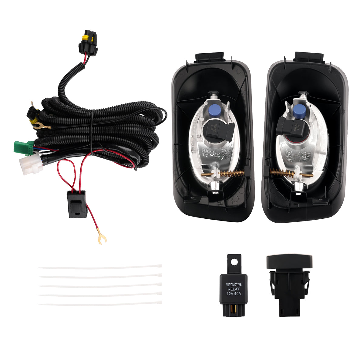 Fog Light Driving Lamps Bumper Kit compatible For Acura TSX 2004-2005 08V31S5D1M101 w/Bulbs