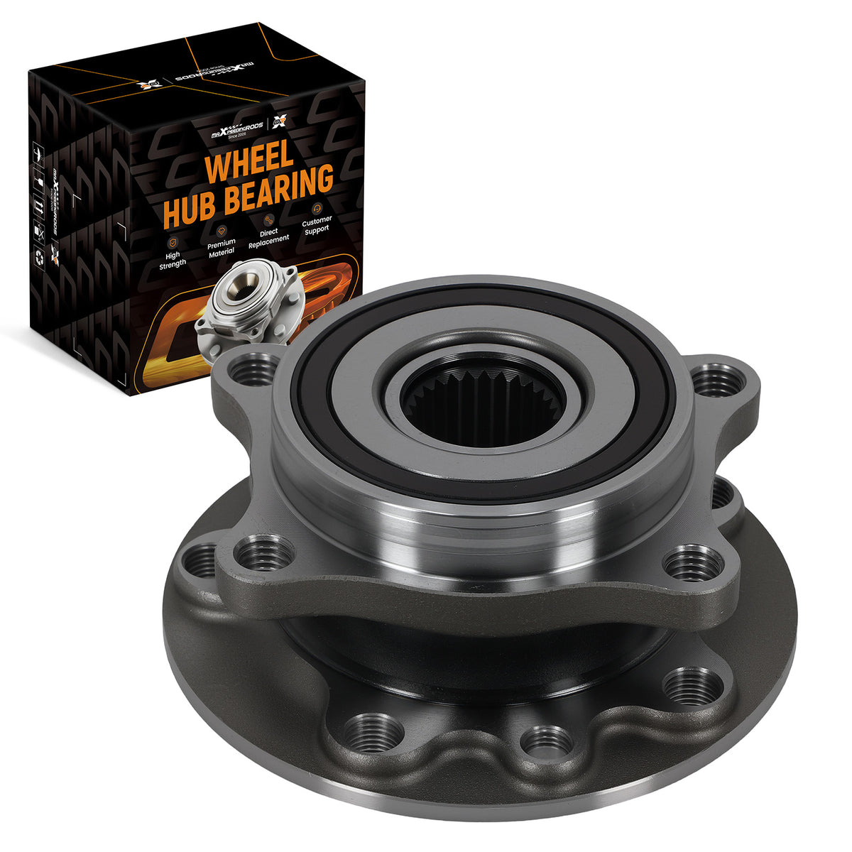 Front Wheel HubBearing compatible For Chrysler 200 compatible For Dodge Dart 68137552AB WA513348 5 Lugs