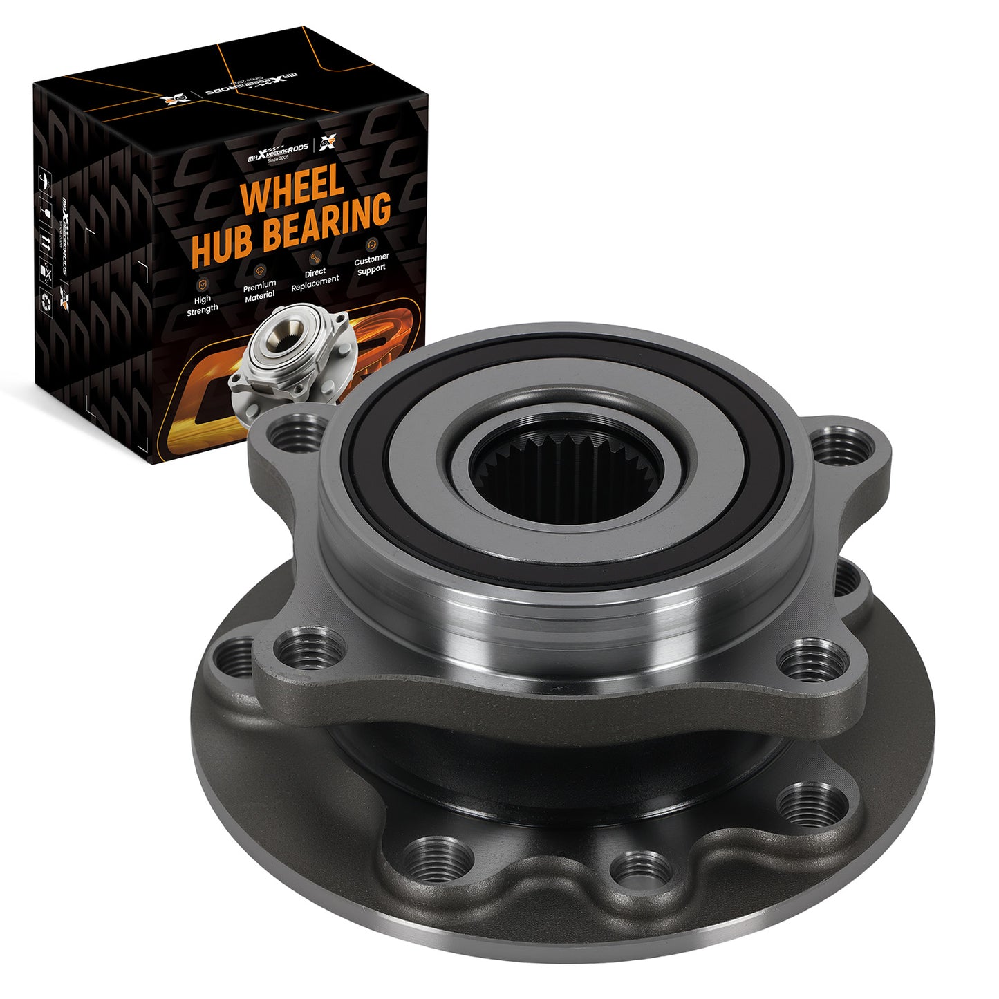 Front Wheel HubBearing compatible For Chrysler 200 compatible For Dodge Dart 68137552AB WA513348 5 Lugs