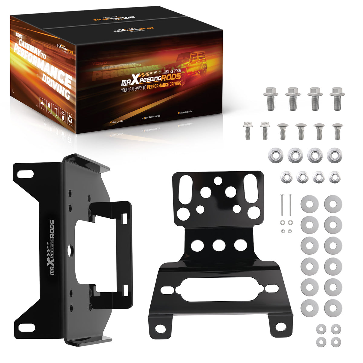 Front Steel Winch Bracket compatible For Polaris General 4 Deluxe 2017-2025 Black
