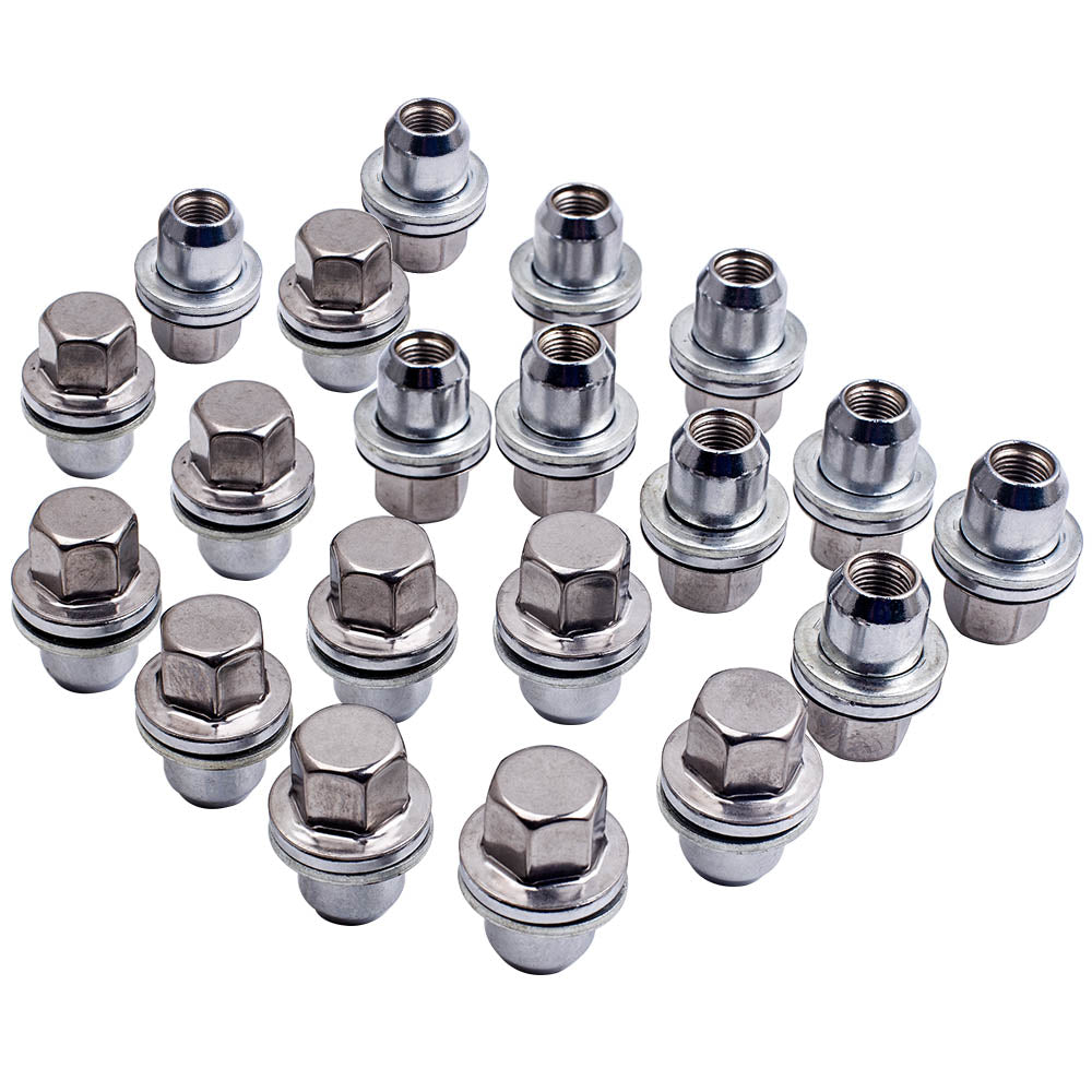 Full Stainless Steel Alloy Wheel Nut Set compatible For Land rover Range compatible For rover 2005-2014