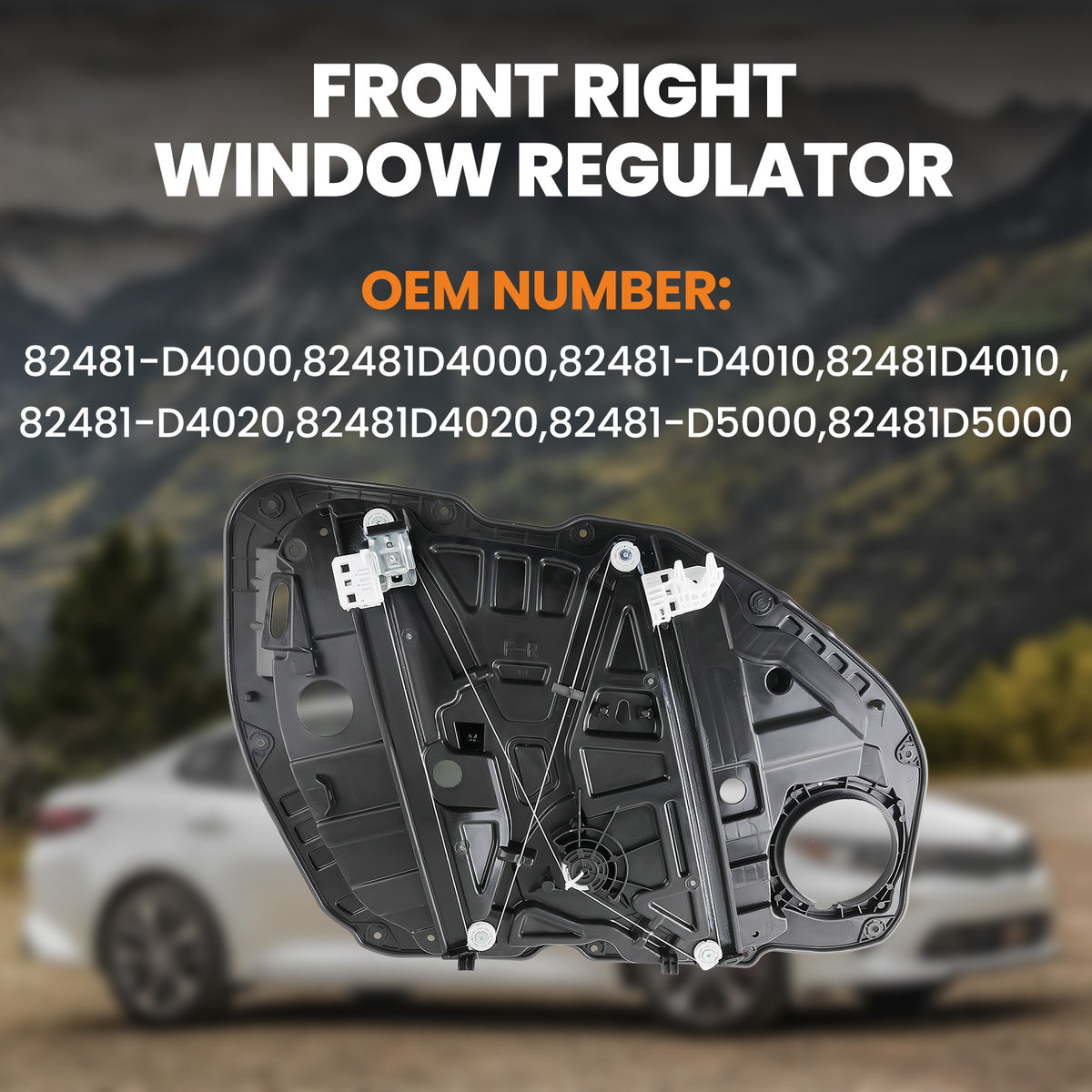 Front Right Passenger Door Window Regulator compatible For KIA Optima 2016-2020 82481D4000