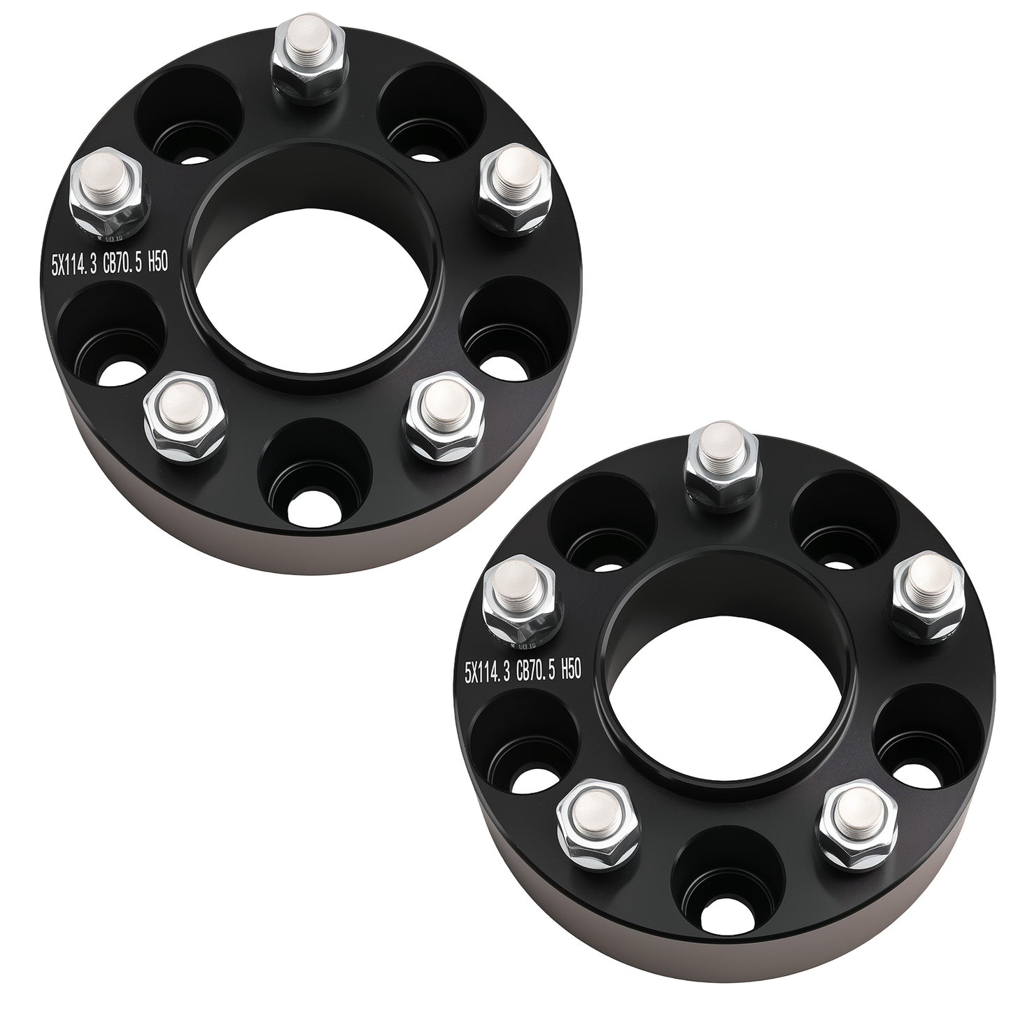 50 mm 2 Billet Wheel Spacers compatible For Ford Edge Bronco Explorer 5x114.3mm 1982-2014