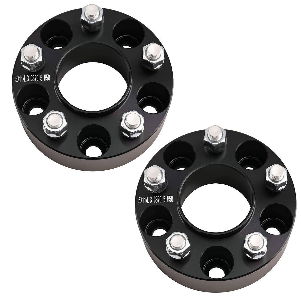 50 mm 2 Billet Wheel Spacers compatible For Ford Edge Bronco Explorer 5x114.3mm 1982-2014