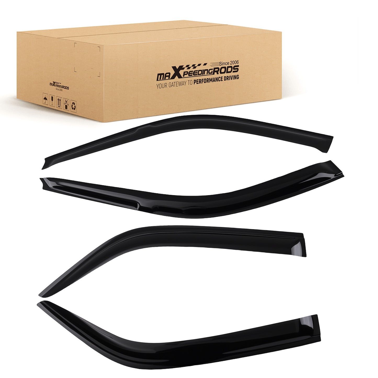 Front Rear Window Visor compatible For Honda Civic Sedan 1992-1995 Rain Guard 4Pcs