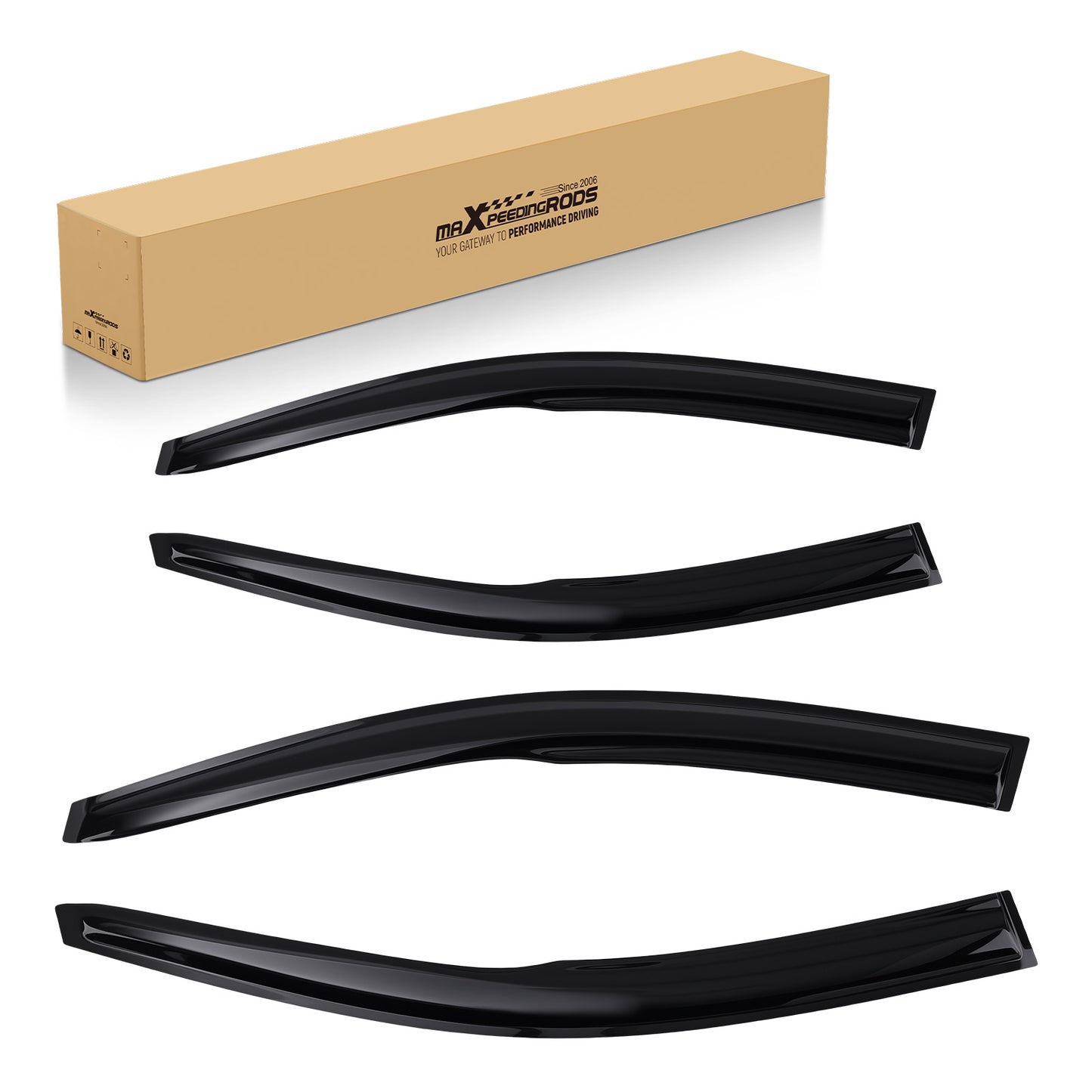 4pc Rain Guard Visor Set compatible For Toyota Corolla 2009-2013 Outside Mount Black Tinted