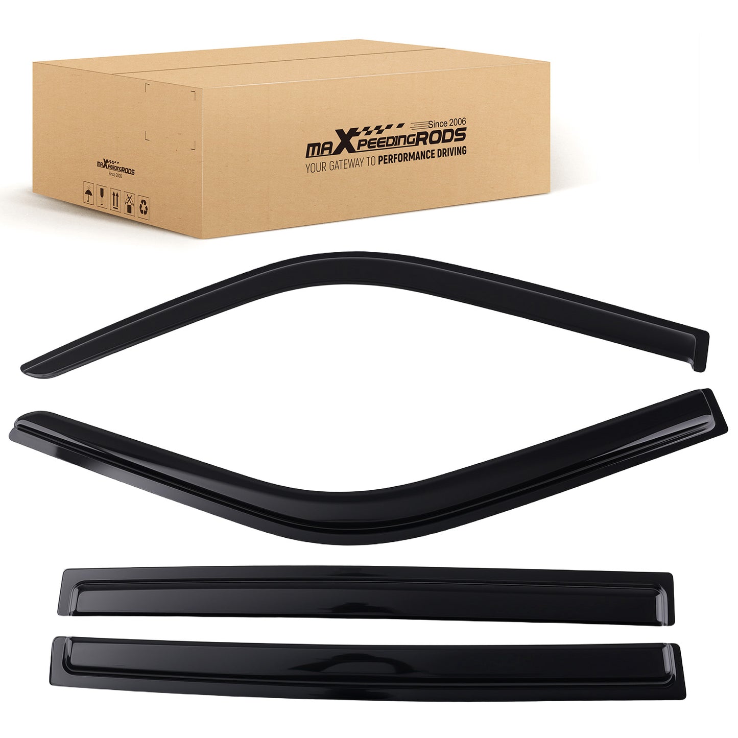 4Pcs Acrylic Window Visor compatible For Ford F250 F350 Extended Cab 99-16 Black