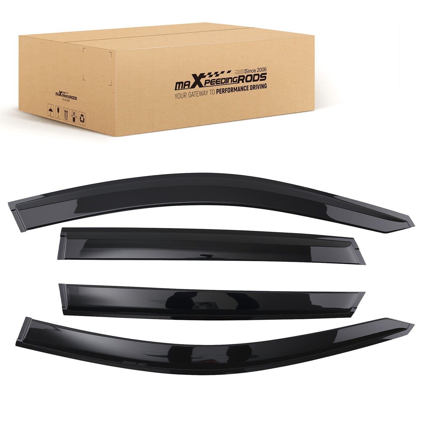 Wind Deflectors compatible For Subaru Impreza 4-Door Sedan 2012-2016 Acrylic 4Pcs Black