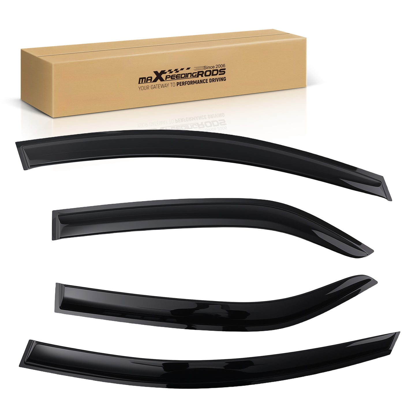Rain Deflector Visor compatible For Kia Forte Sedan 2009-2013 Black Plastic 4Pcs