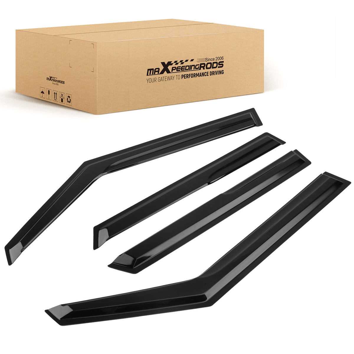 4Pc Side Window Wind Deflectors Rain Guards compatible For KIA SOUL 2020-2024 Tinted Black