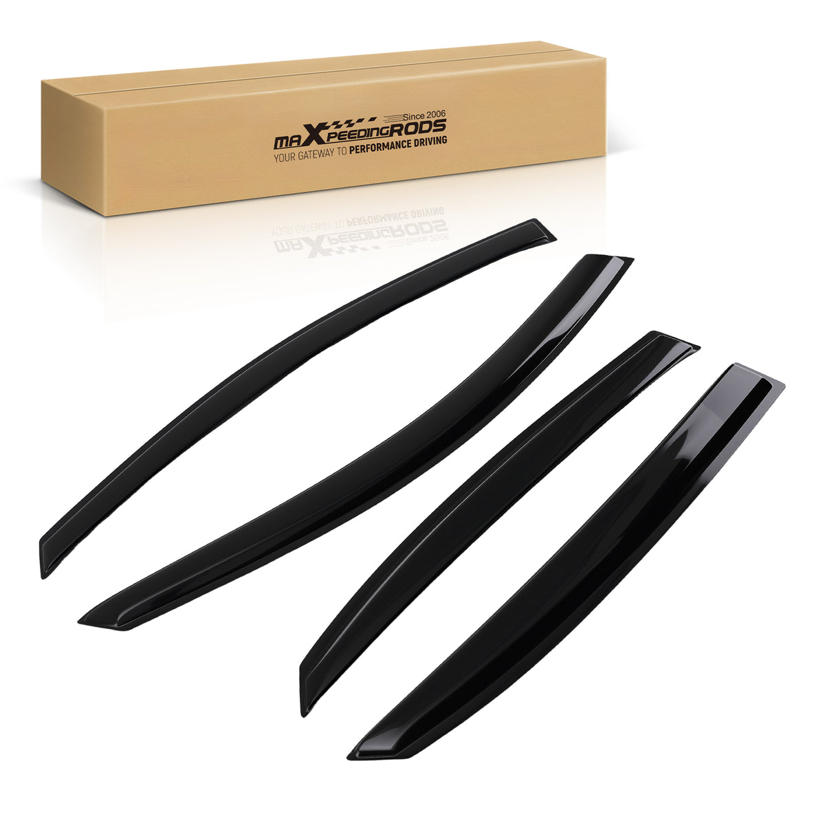 4PC Side Window Visors Rain Guards Pack compatible For Kia Rio 2018-2023 Black Tinted