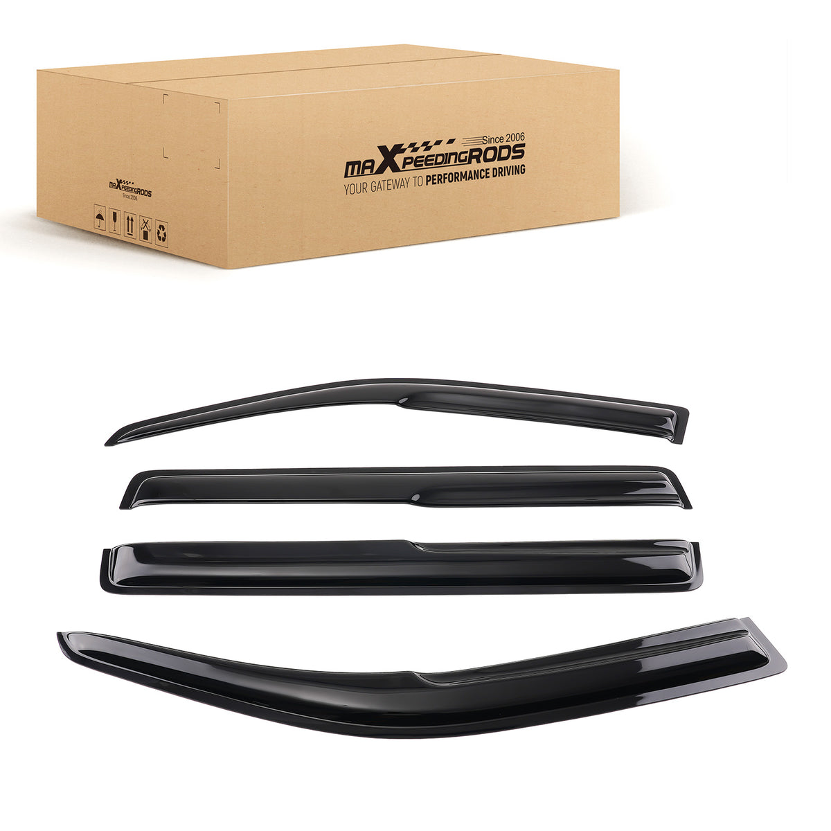 4Pc Window Rain Guards Visor compatible For Toyota Highlander 2001-2007 Outside Mount