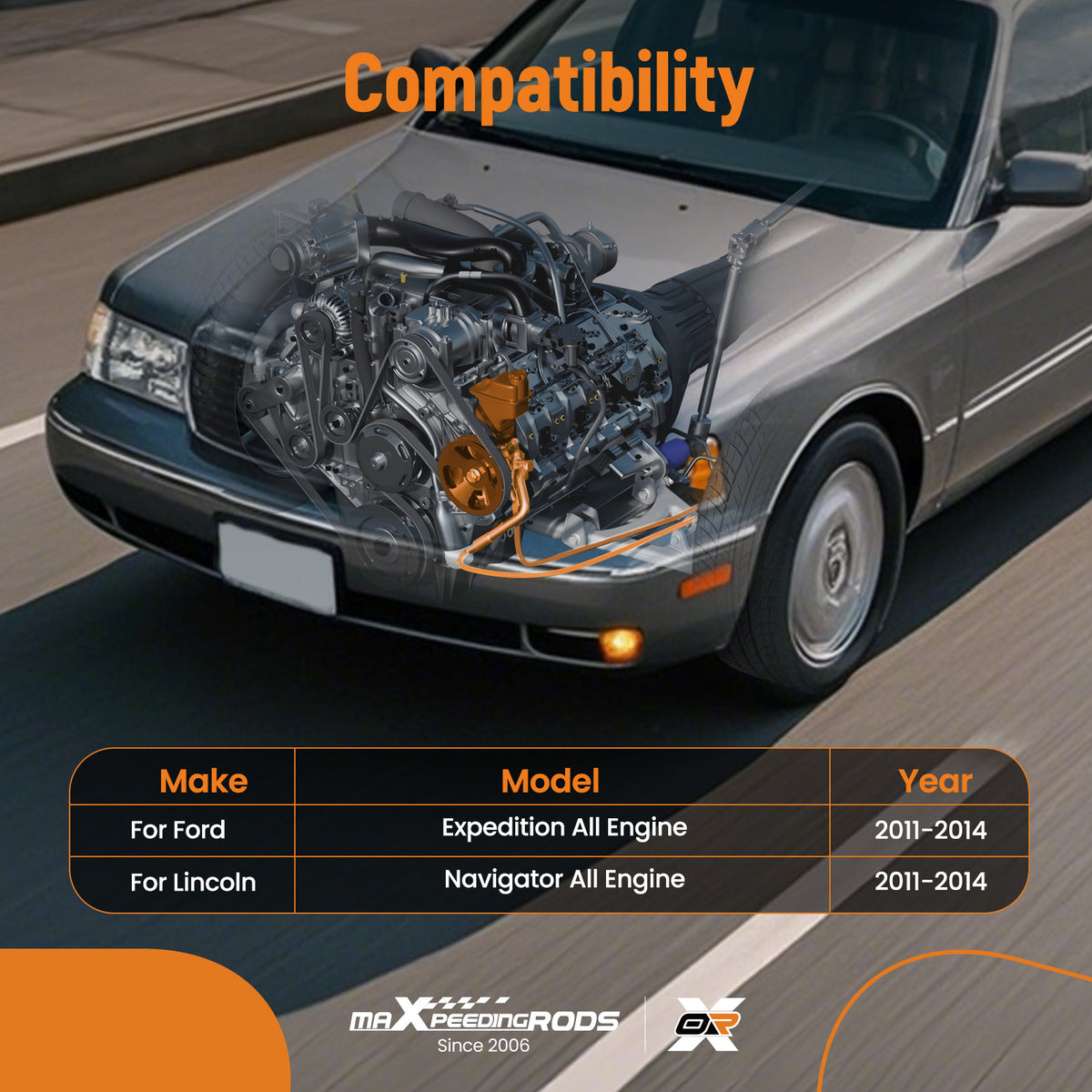 Power Steering Pump compatible For Ford Expedition compatible For Lincoln Navigator 11-14 BL1Z3A696A