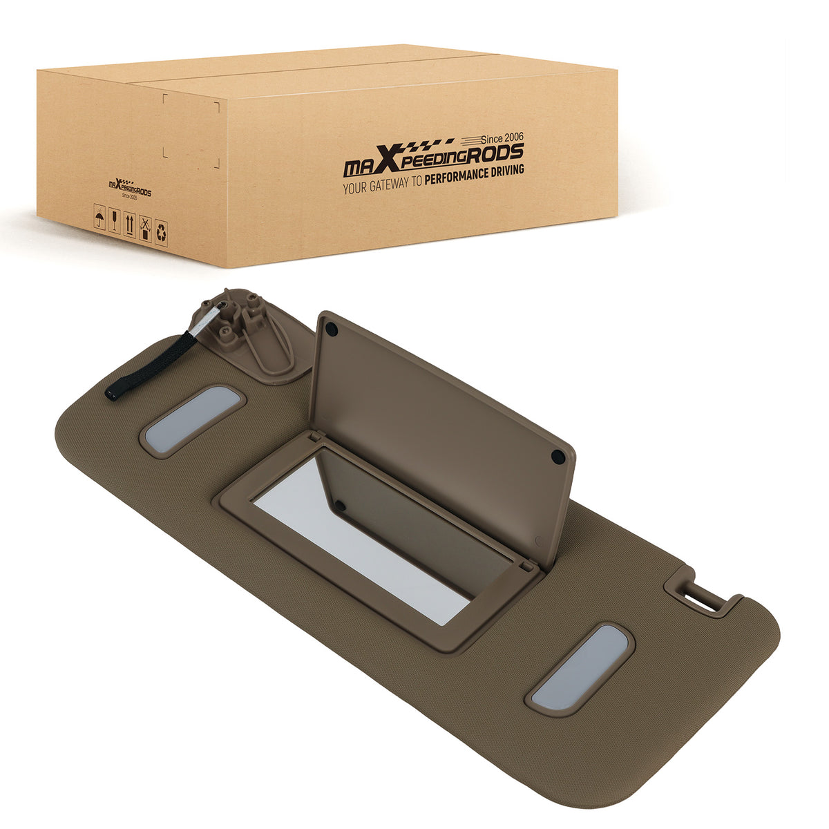 Left Side Sun Visor compatible For GMC Yukon 2007-2014 22850306 22850307 Beige Plastic