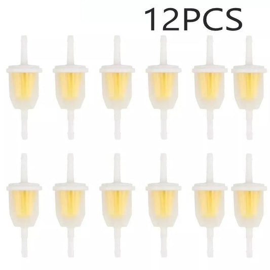 12pcs Fuel Filters for Yamaha KOHLER TORO Golf Cart Motorcycles Lawnmowers 1/4" and 5/16" ID