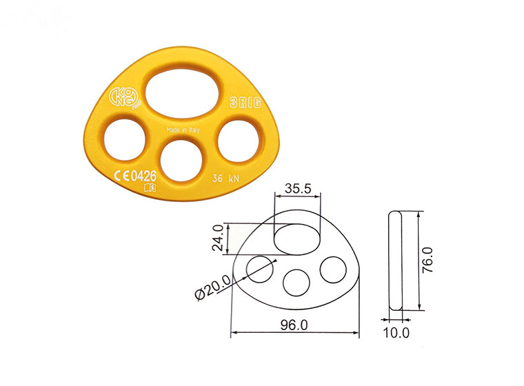 Rotary 16982 864O16400KK Kong Three Hole Rigging Plate From Kong