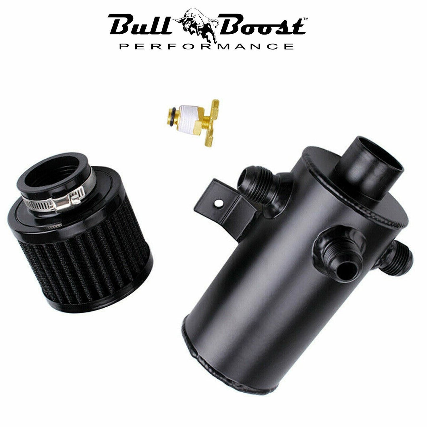 3-AN10 Port Oil Catch Tank Can Baffled Breather Filter Aluminum 750ml Reservoir