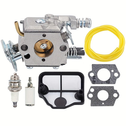 1pc Carburetor Kit Replacement For Husqvarna 41 36 136 Craftsman 358352660 Poulan 2750 Gas Chainsaws With Fuel Filter, Spark Plug, Primer Bulb, Gaskets, 0.61" Shaft
