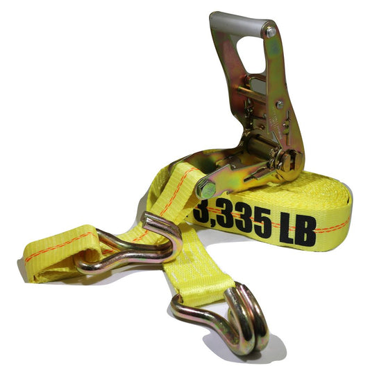 2" Heavy Duty Flatbed Ratchet Strap w/ Wire Hooks