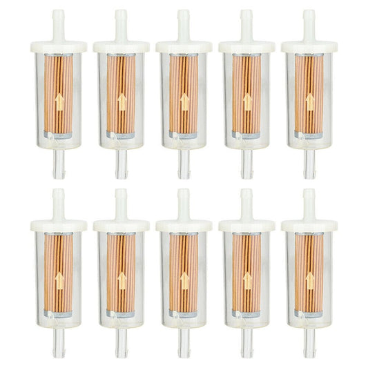 10-Pack 1/4-inch Fuel Filter For BS 695666 845125 691035 John Deere Z225 Z425 Z245 Z435 Z625 Z525E Z375R Z235 Z255 Z335E Z355E Z335M Mower Tractor