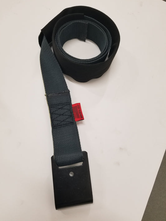 2" x 6 Ft Black Aramid Fiber Web Strap w/ Flat Hook | S206FH-KEV