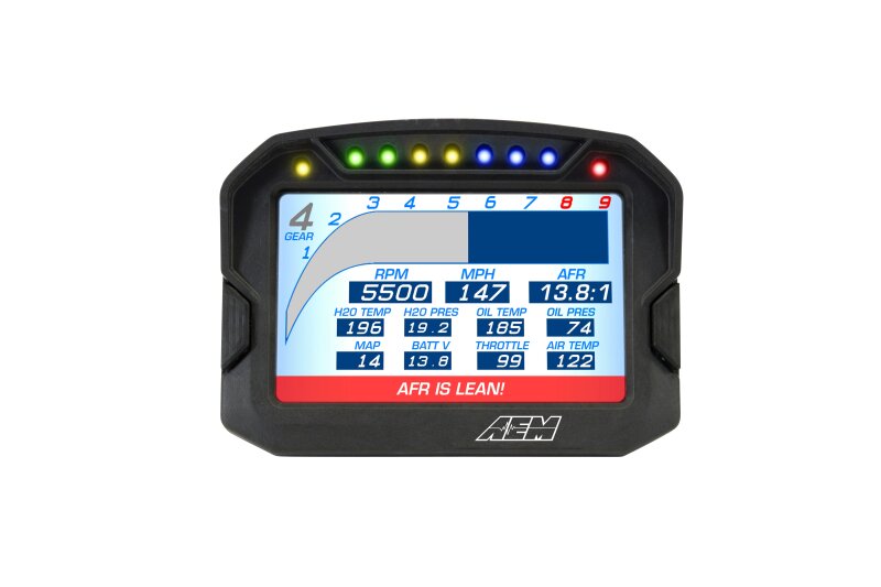 AEM CD-5LG Carbon Logging Digital Dash Display w/ Internal 10Hz GPS & Antenna