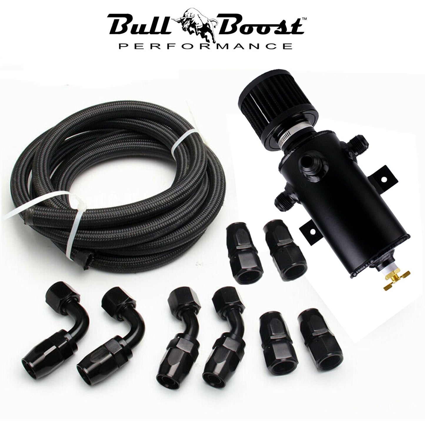 Universal Performance Oil Catch Can 3 Port -10AN Breather 750mL Baffle Tank