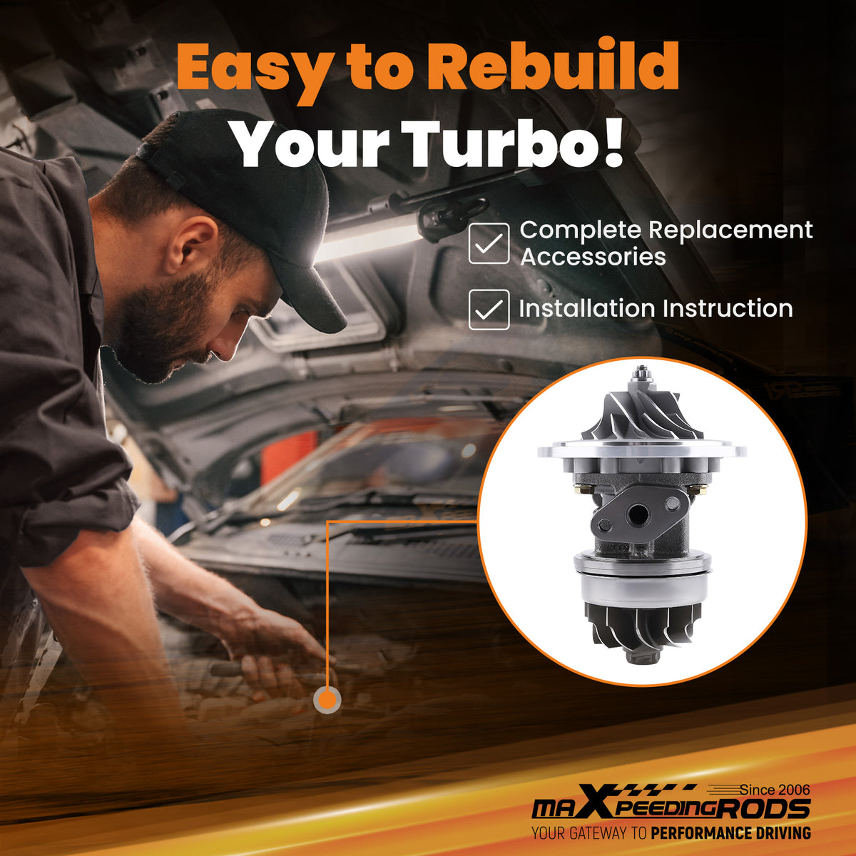 H1C Turbo CHRA Cartridge compatible For Cummins 4TA-390 4BT 3.9 3802290 Turbocharger