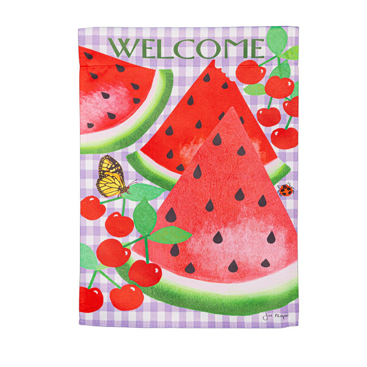 Watermelon Suede Garden Flag