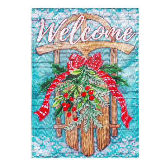 Welcome Sled Moire House Flag